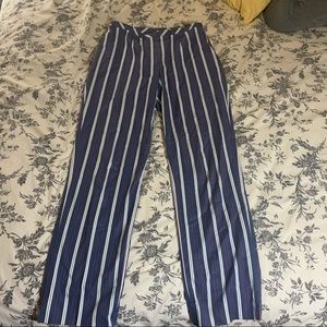 Red white and blue striped straight leg pants